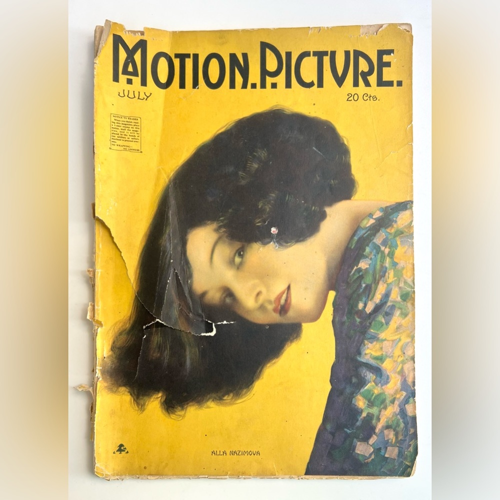 Motion Picture Magazine July 1918, Alla Nazimova, Vol. XV No. 6